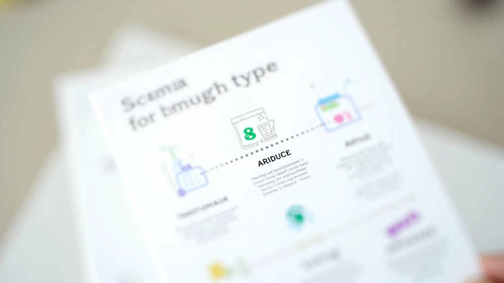 Diagramma concettuale di diversi tipi di schema (articolo, prodotto, evento), icone colorate, struttura gerarchica, chiaro e organizzato