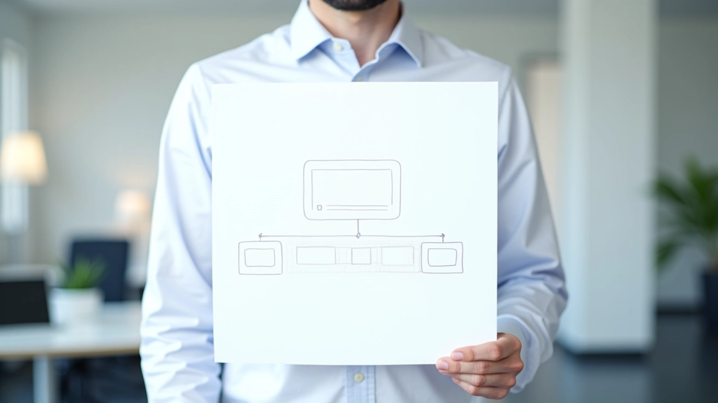 Architettura di un sito web visualizzata su lavagna digitale