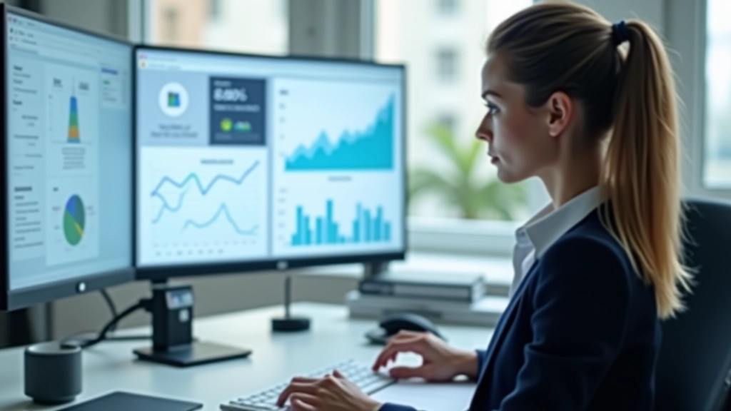 Persona che analizza metriche SEO su uno schermo